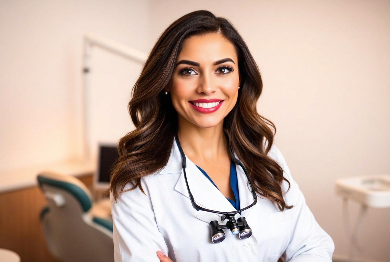 Confident female dentist